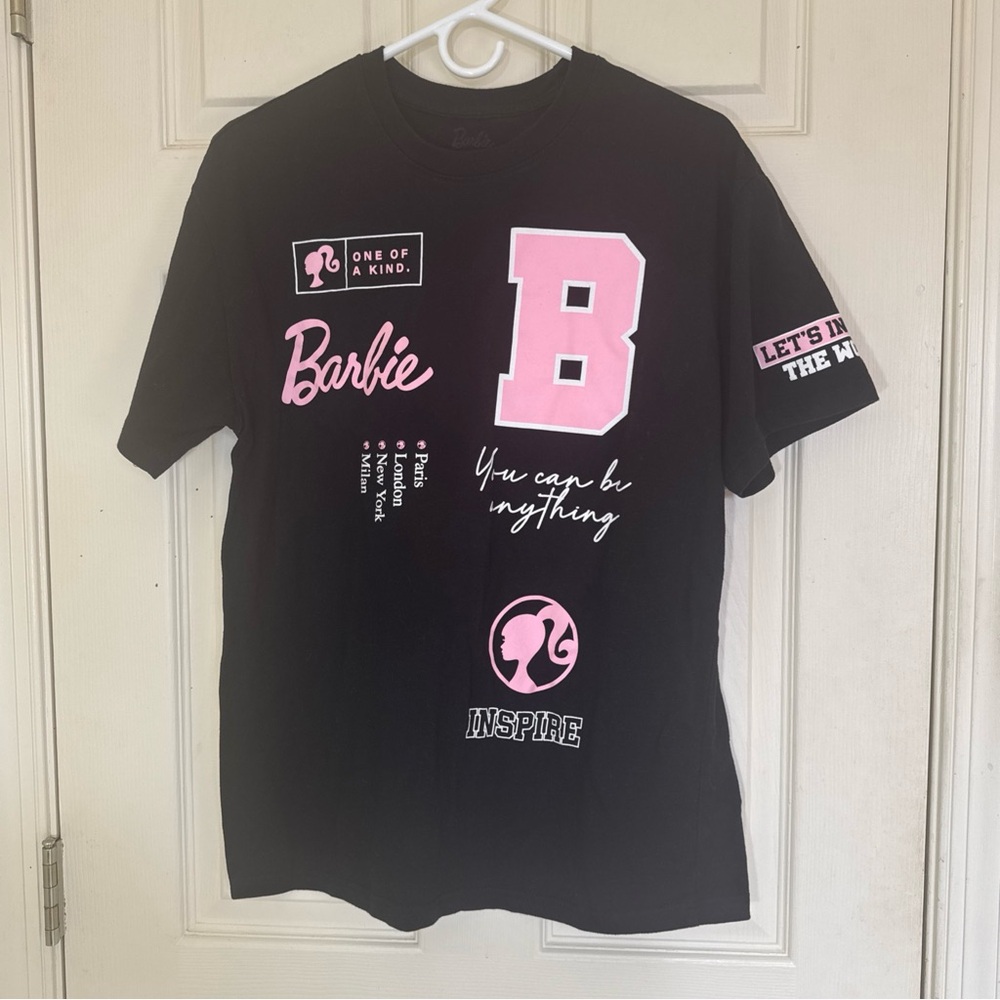 Women’s Barbie Black Graphic T-shirt 1 Of A Kind Large Casual Top